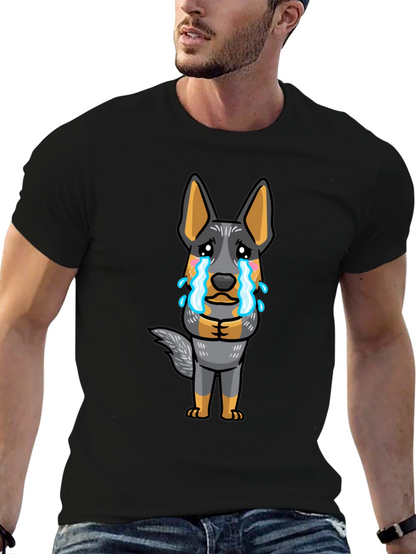 Sad Dog Cartoon Graphic Tee