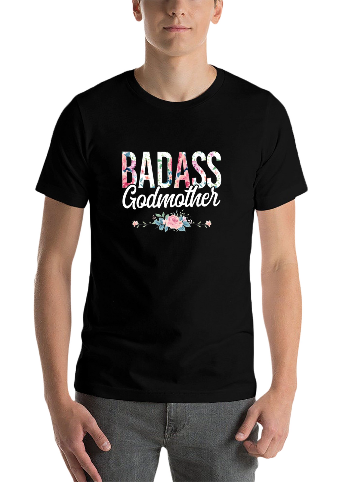 Badass Godmother Floral Graphic T-Shirt