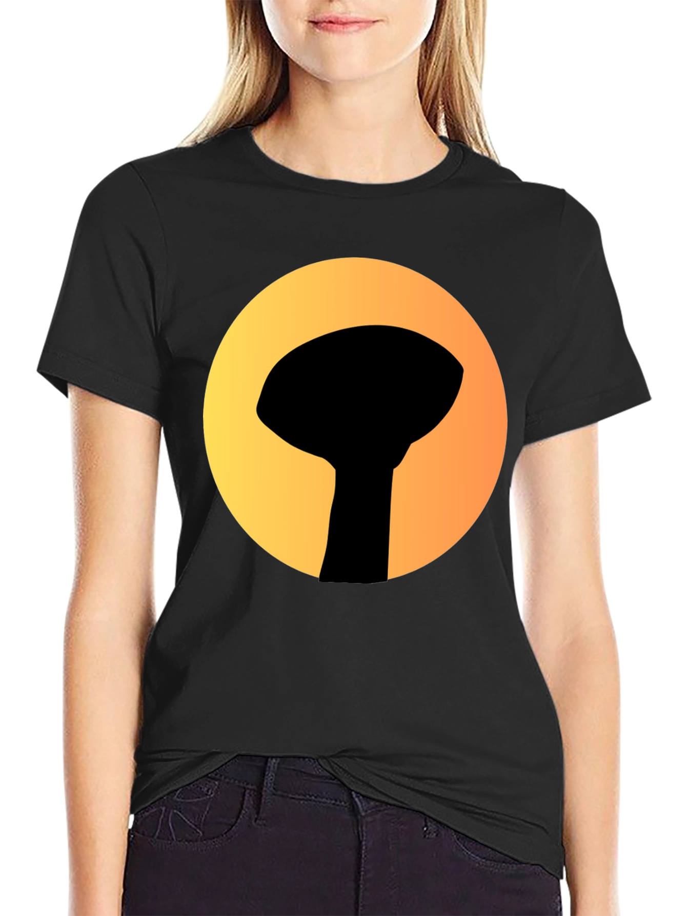 Graphic Tee: Silhouette Water Tower Art T-Shirt