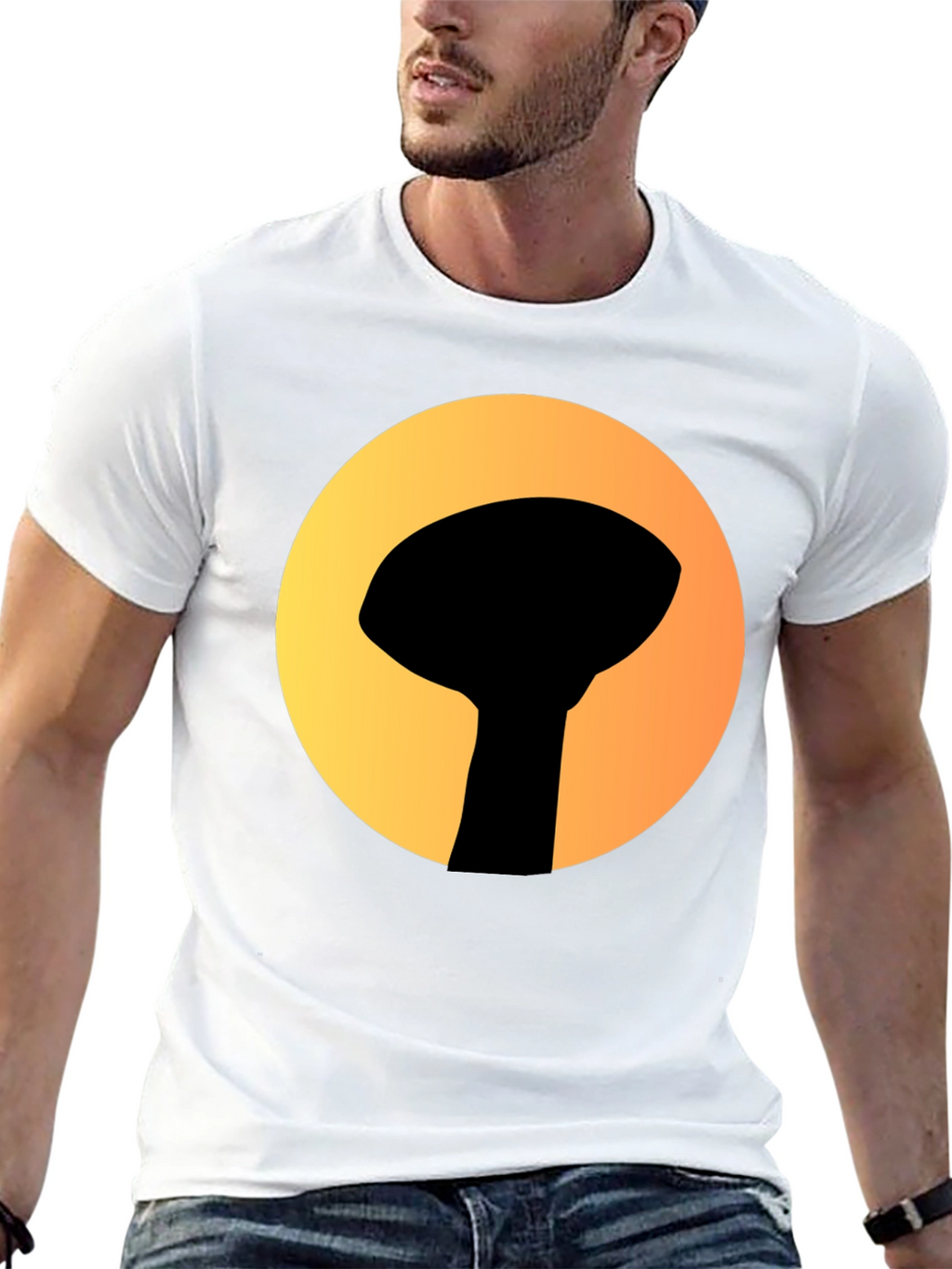 Graphic Tee: Silhouette Water Tower Art T-Shirt