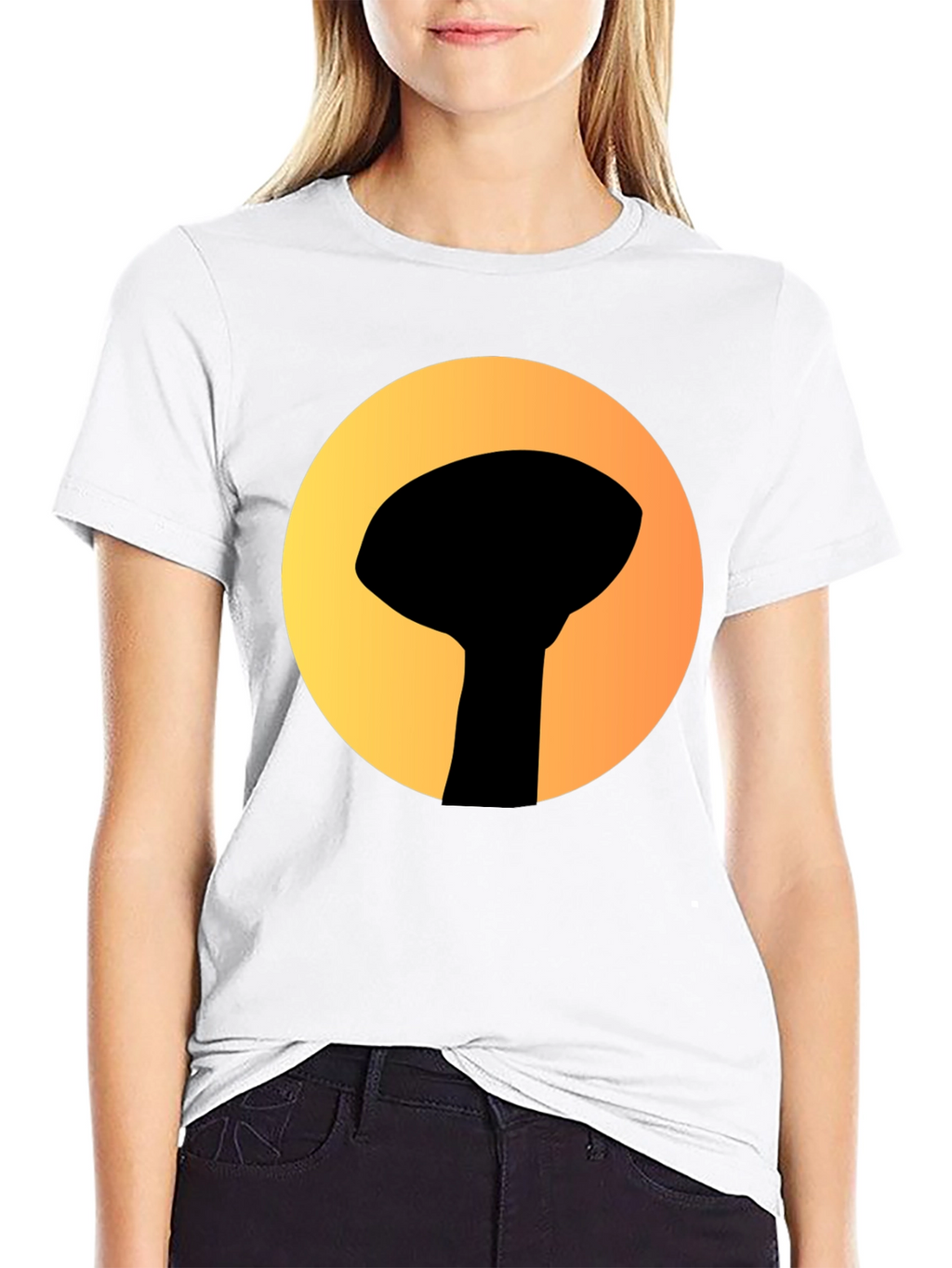 Graphic Tee: Silhouette Water Tower Art T-Shirt