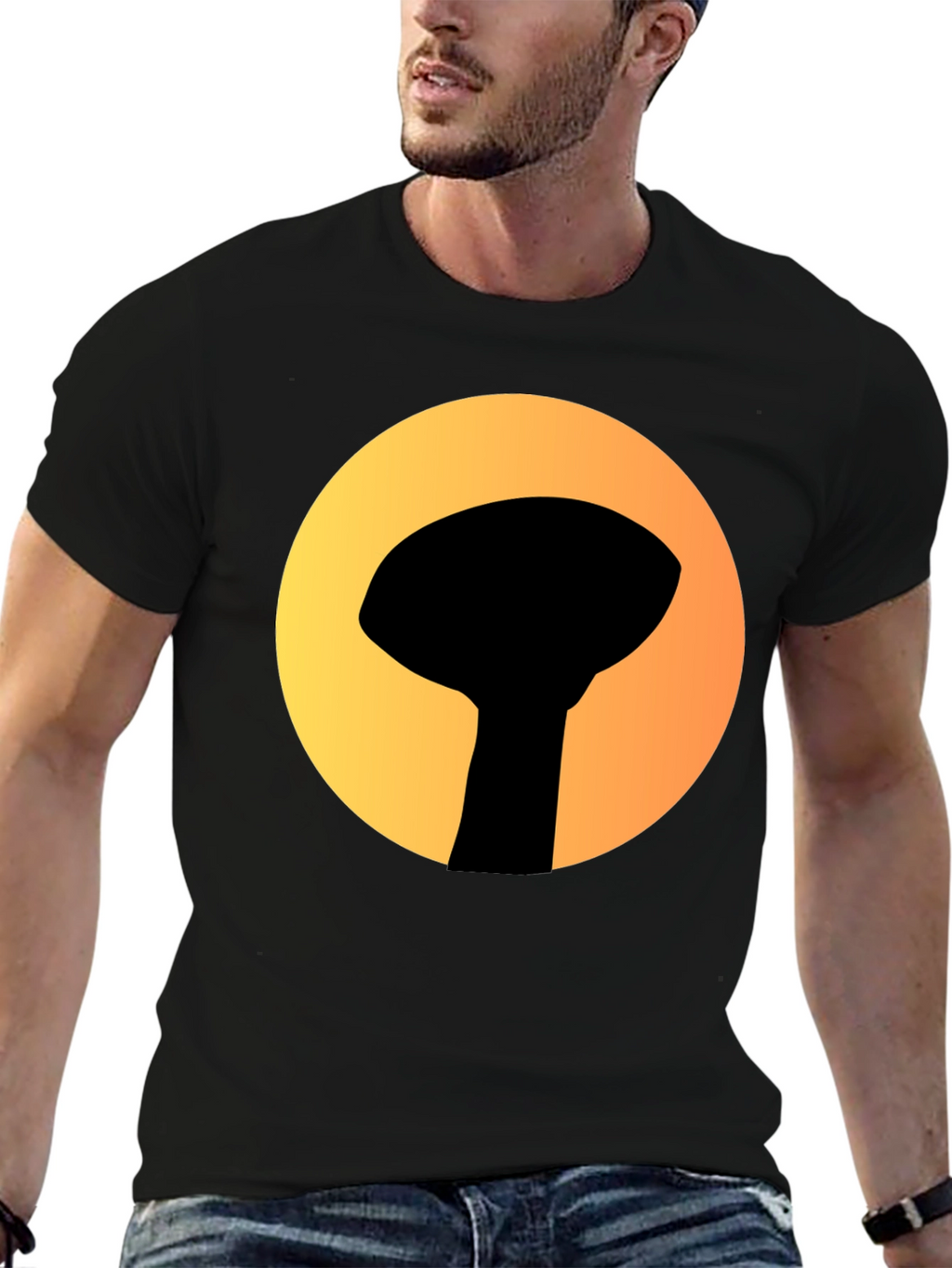 Graphic Tee: Silhouette Water Tower Art T-Shirt