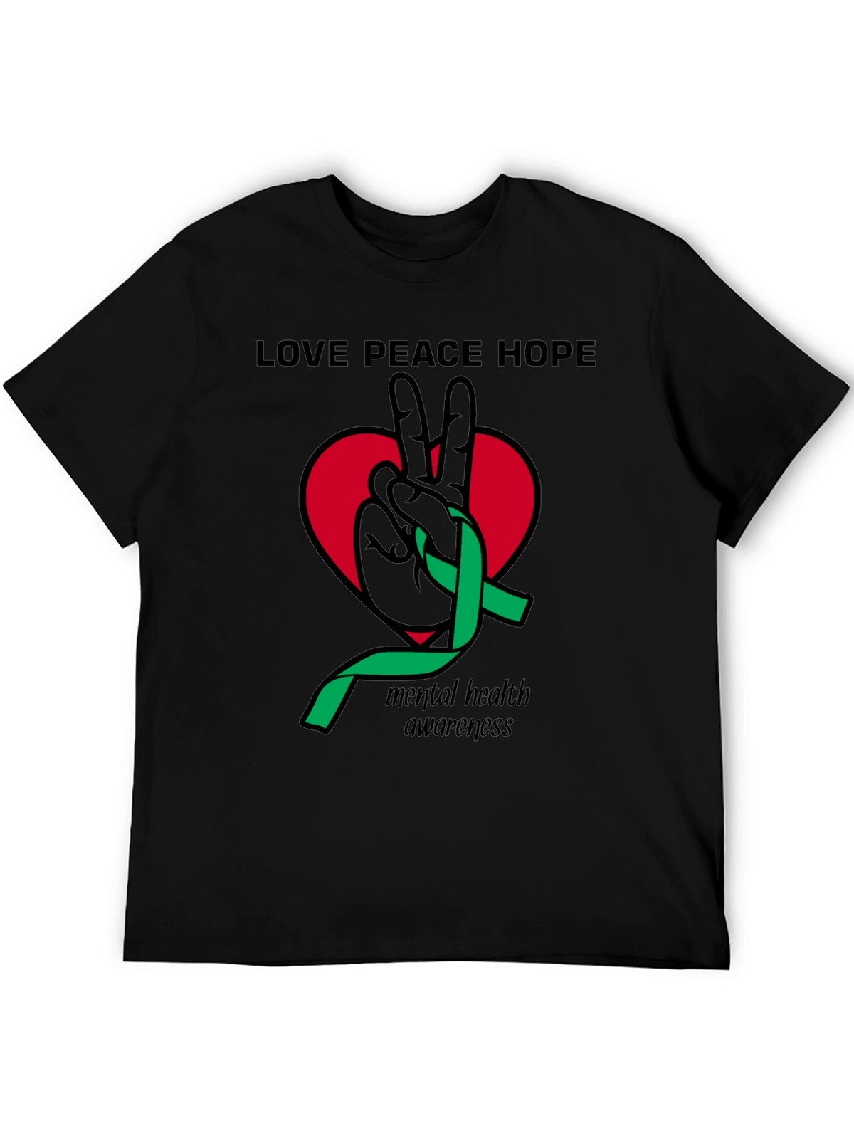 Love Peace Hope Mental Health Awareness T-Shirt