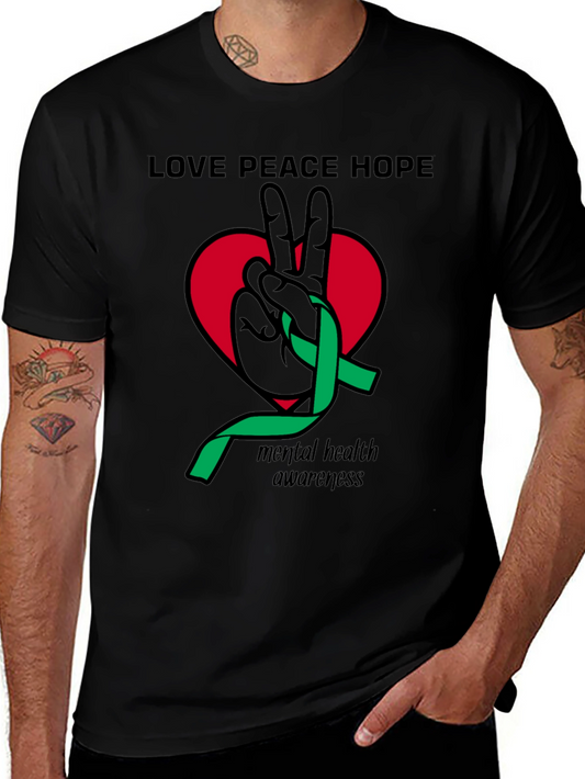 Love Peace Hope Mental Health Awareness T-Shirt