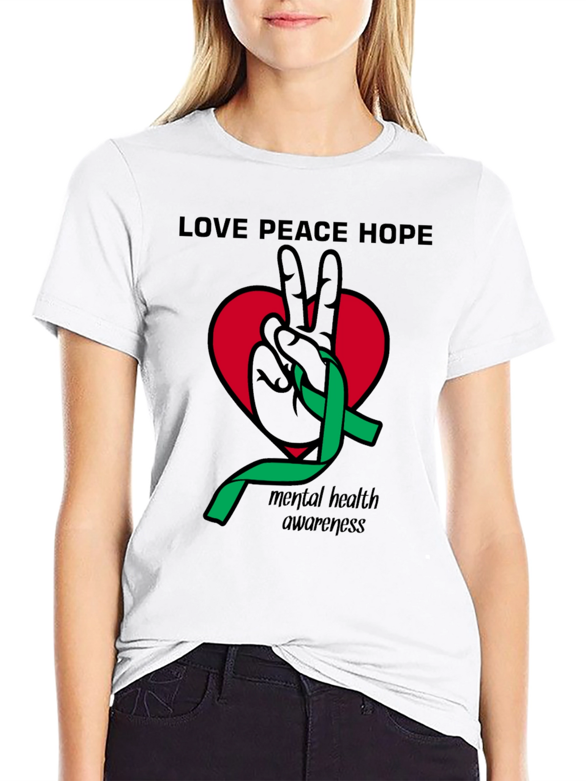 Love Peace Hope Mental Health Awareness T-Shirt