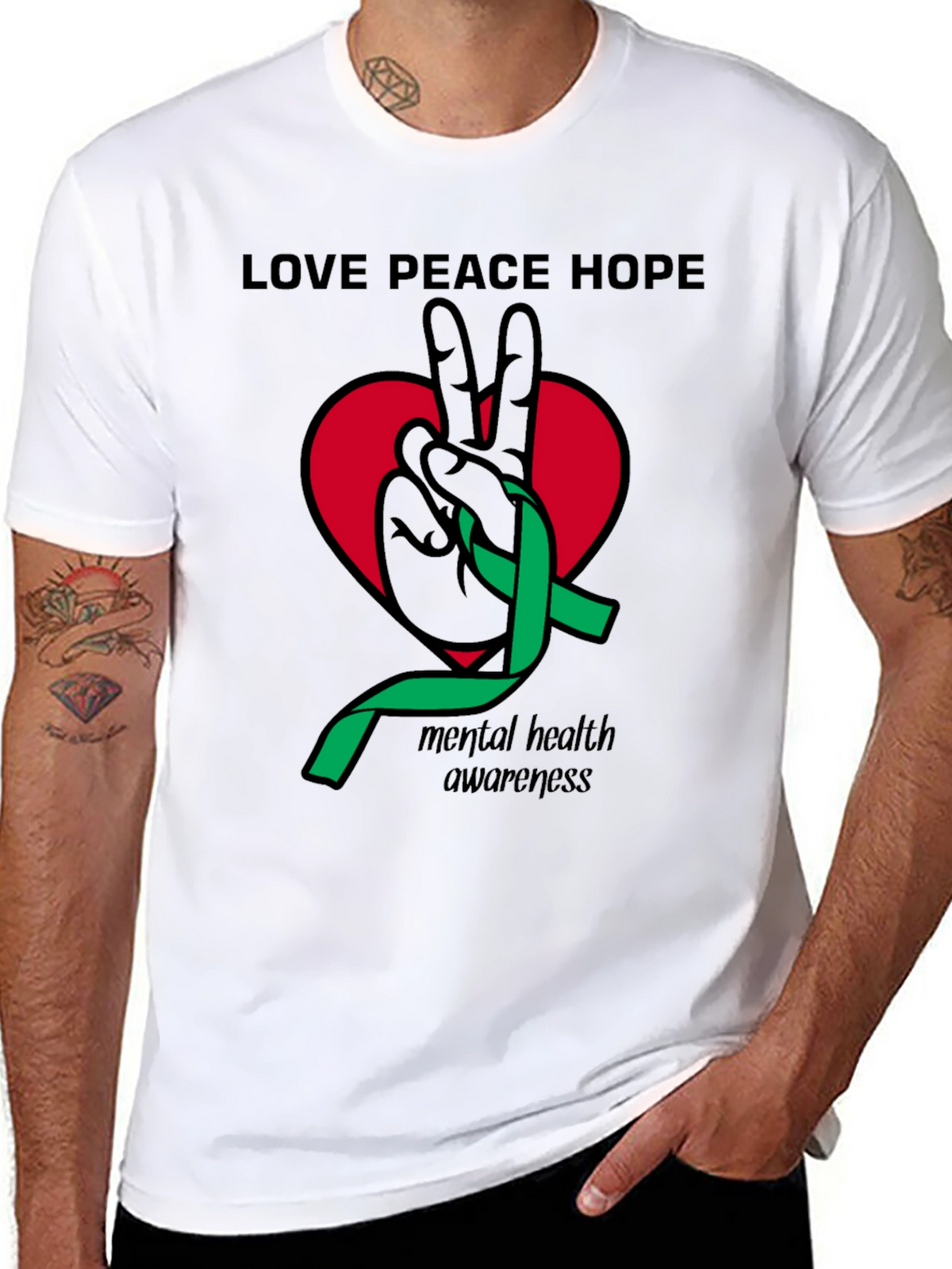 Love Peace Hope Mental Health Awareness T-Shirt