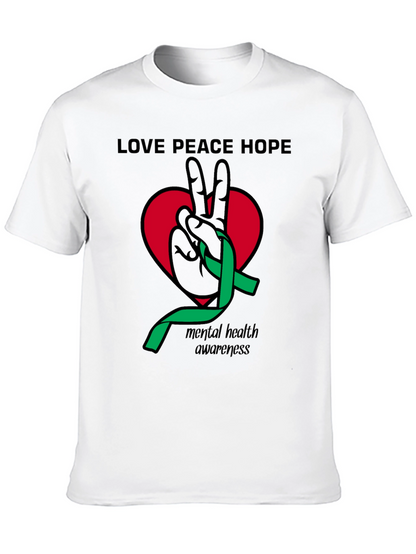 Love Peace Hope Mental Health Awareness T-Shirt