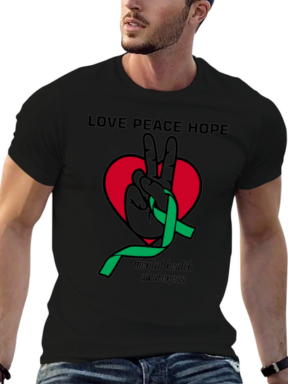 Love Peace Hope Mental Health Awareness T-Shirt