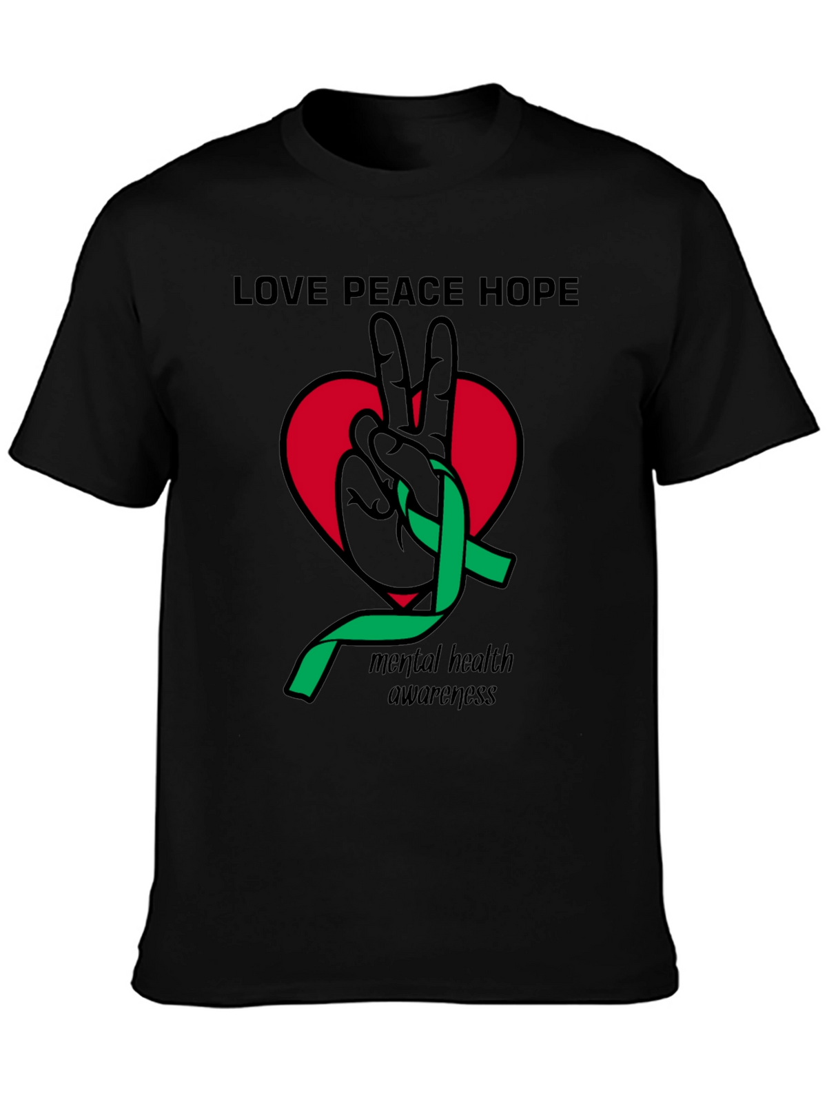 Love Peace Hope Mental Health Awareness T-Shirt