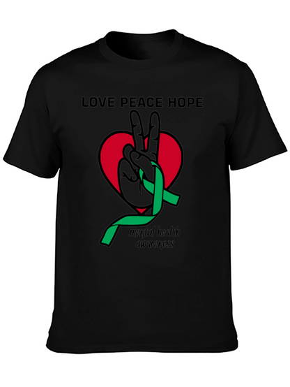 Love Peace Hope Mental Health Awareness T-Shirt