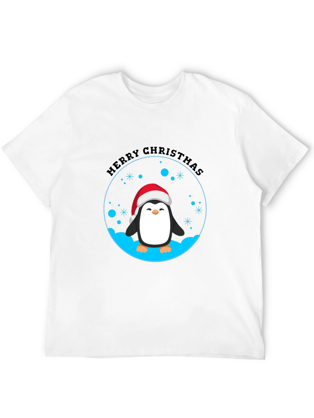 Penguin Merry Christmas Black T-Shirt
