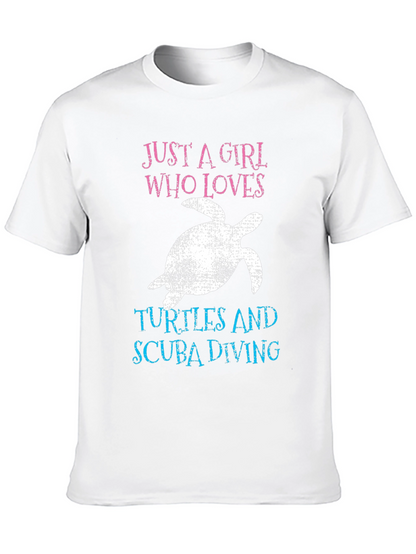 Girl Who Loves Turtles & Scuba Diving T-Shirt