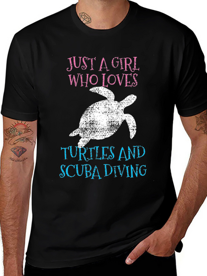 Girl Who Loves Turtles & Scuba Diving T-Shirt