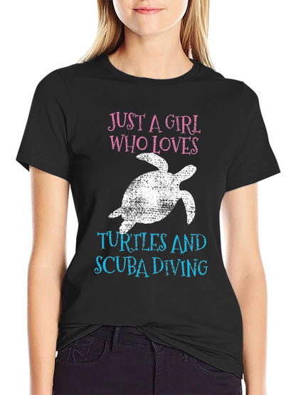 Girl Who Loves Turtles & Scuba Diving T-Shirt