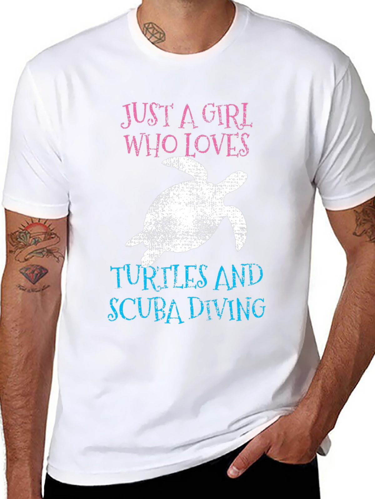 Girl Who Loves Turtles & Scuba Diving T-Shirt