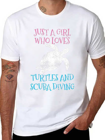 Girl Who Loves Turtles & Scuba Diving T-Shirt