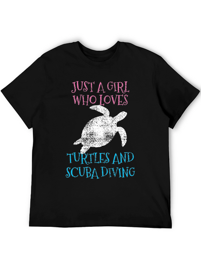 Girl Who Loves Turtles & Scuba Diving T-Shirt