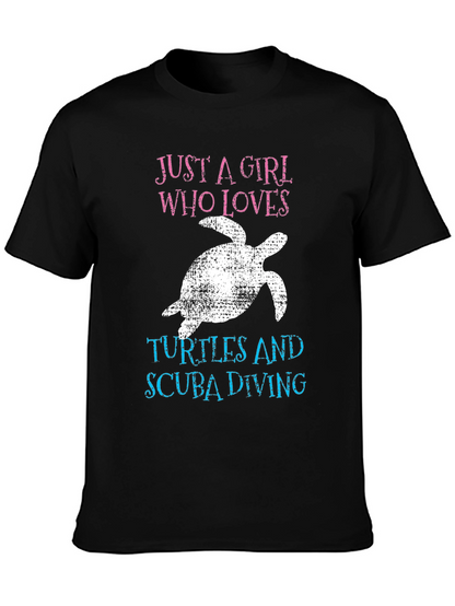 Girl Who Loves Turtles & Scuba Diving T-Shirt