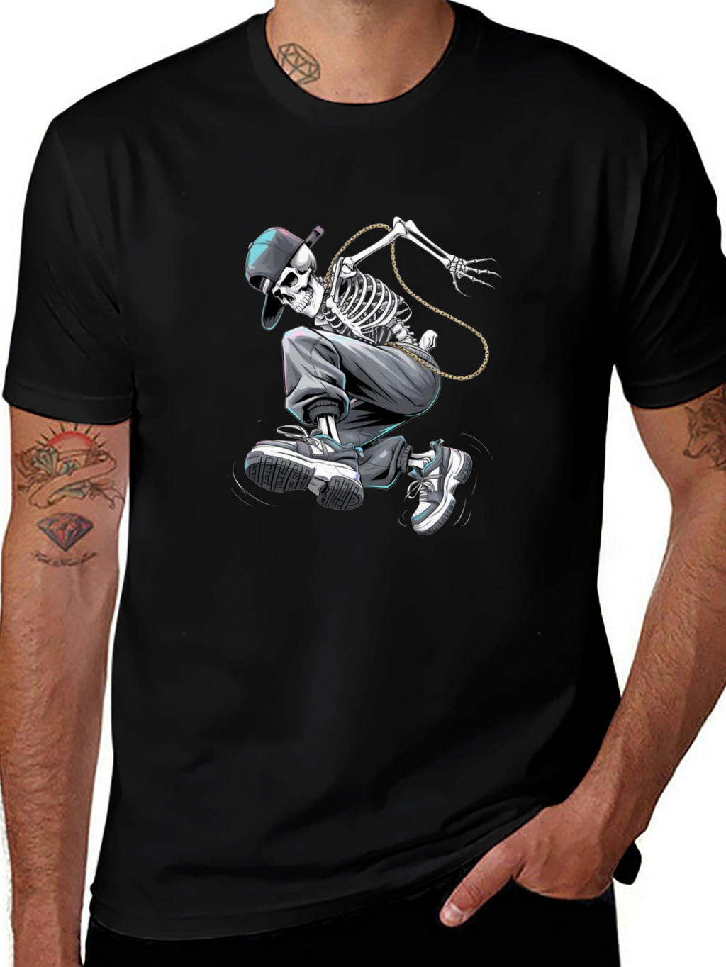 Skateboarding Skeleton Graphic Tee