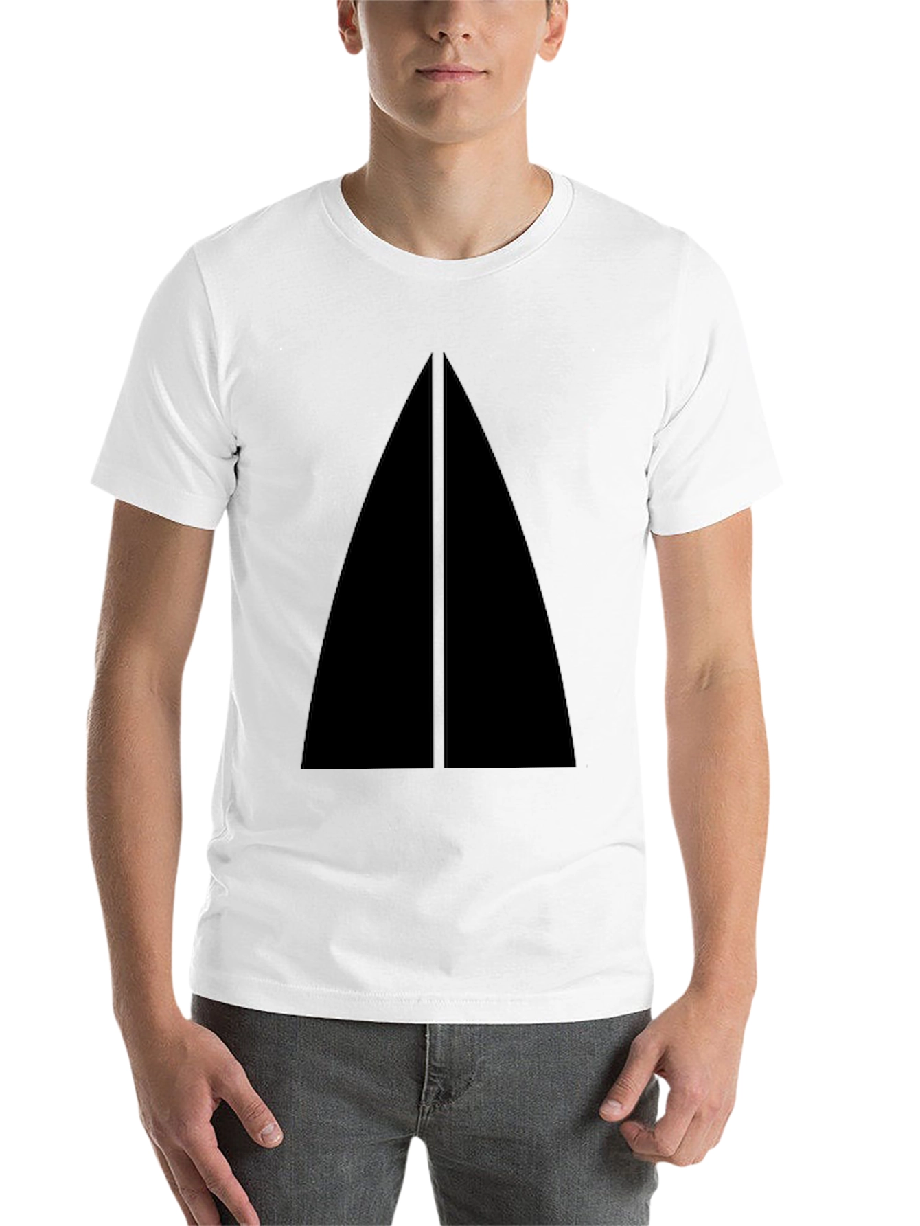 Minimalist Black Triangle Graphic T-Shirt