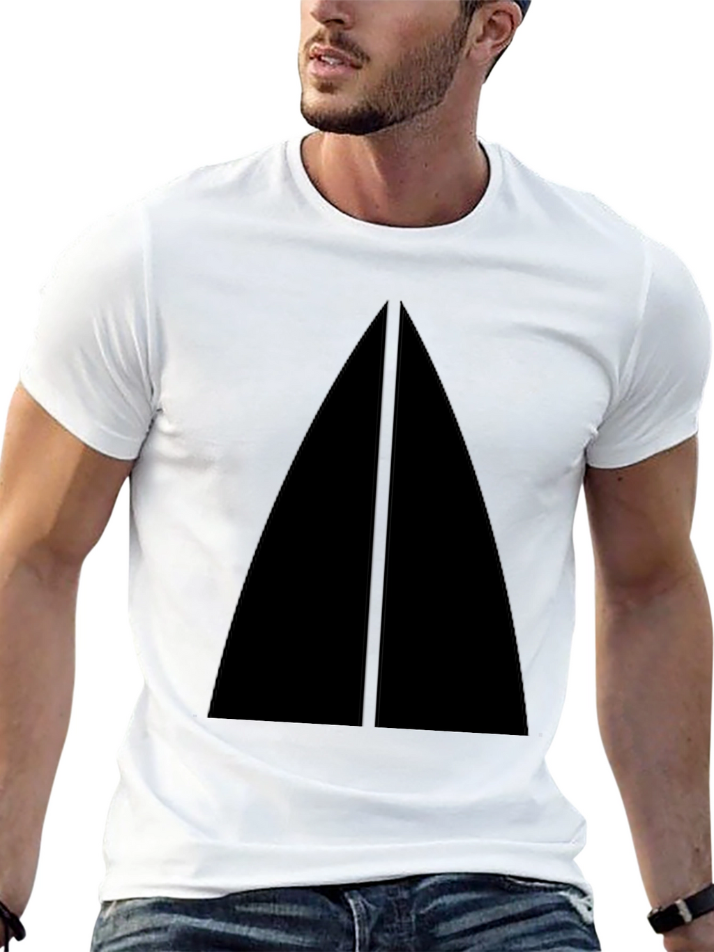 Minimalist Black Triangle Graphic T-Shirt