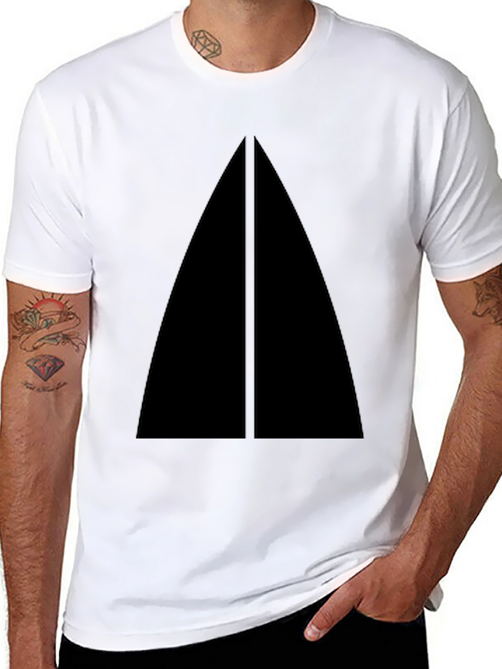 Minimalist Black Triangle Graphic T-Shirt