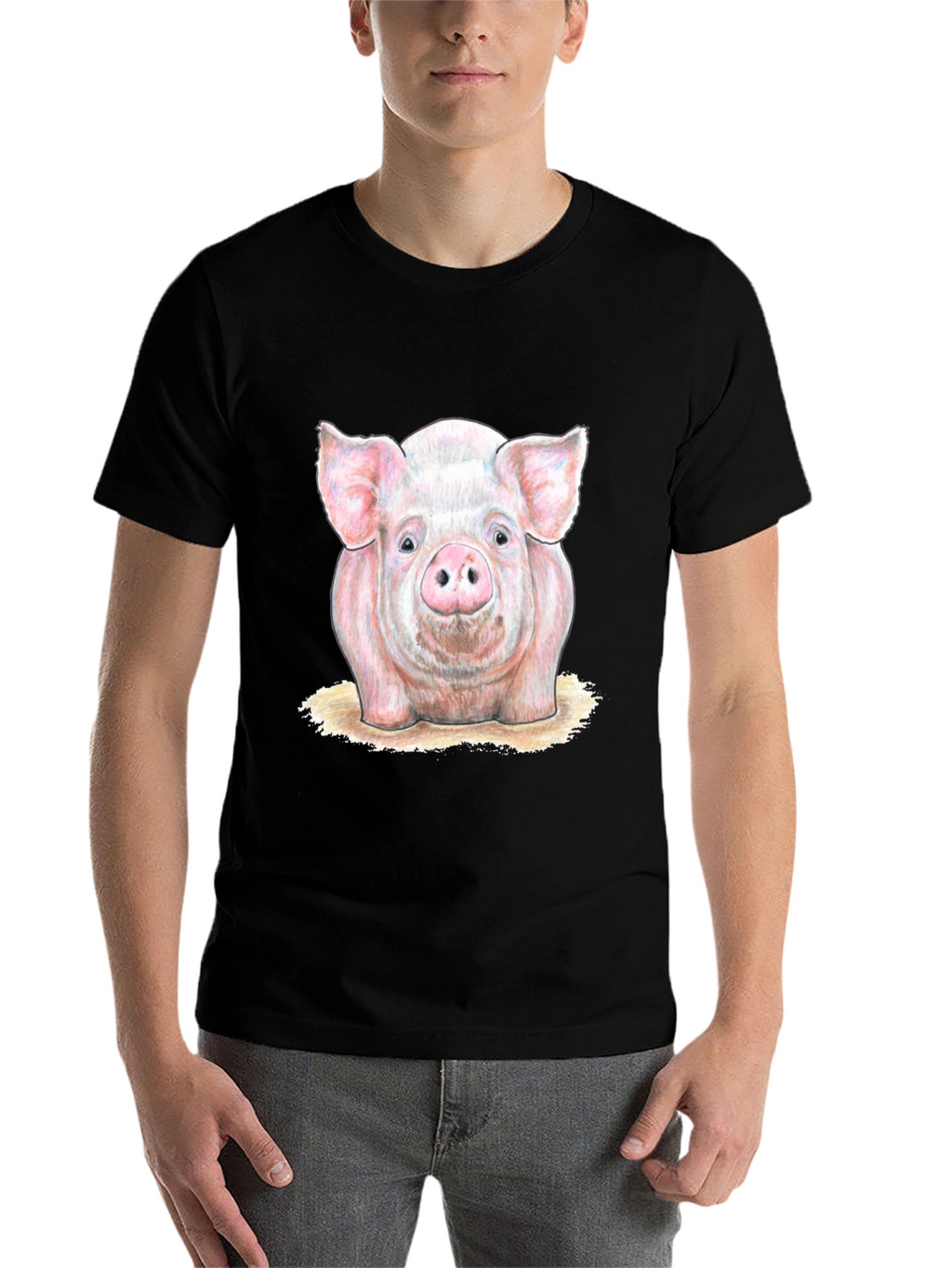 Pig Graphic Tee - Farm Animal Print T-Shirt
