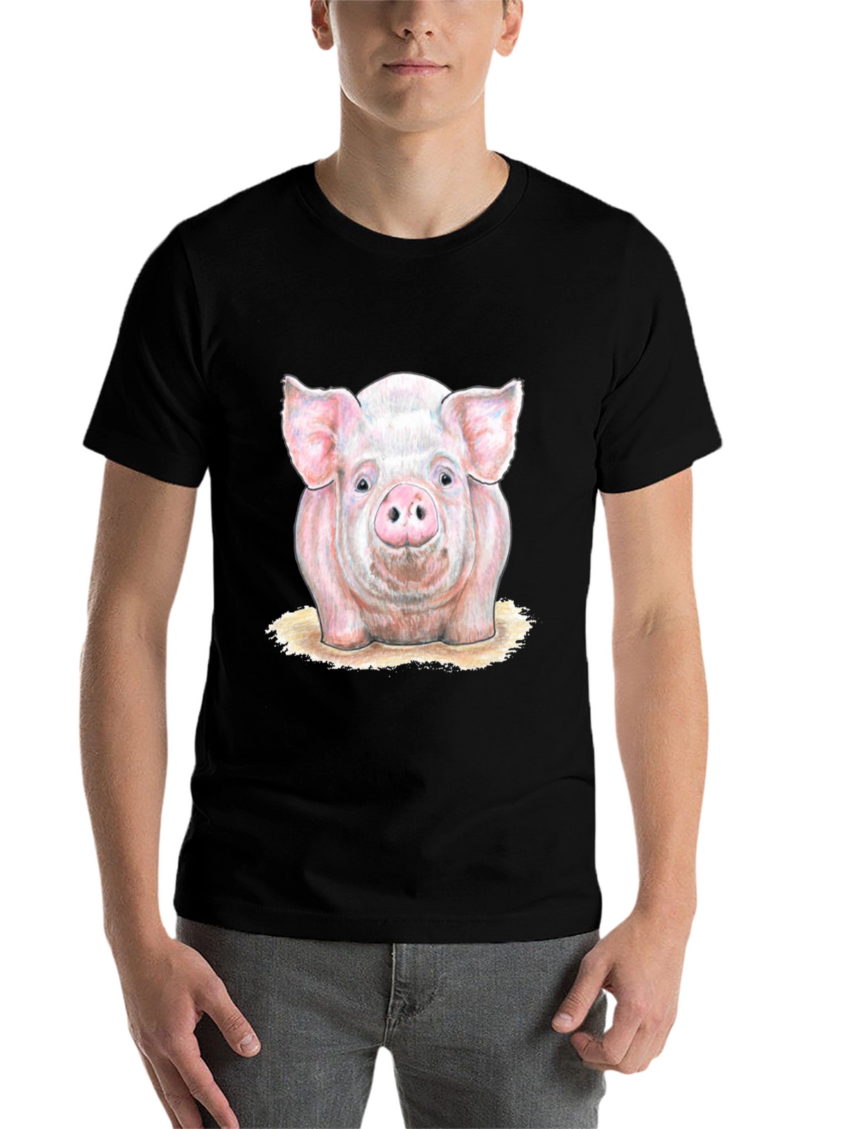 Pig Graphic Tee - Farm Animal Print T-Shirt