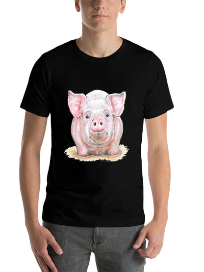 Pig Graphic Tee - Farm Animal Print T-Shirt