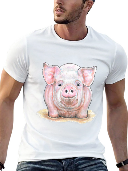 Pig Graphic Tee - Farm Animal Print T-Shirt