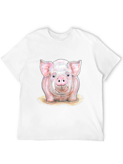 Pig Graphic Tee - Farm Animal Print T-Shirt
