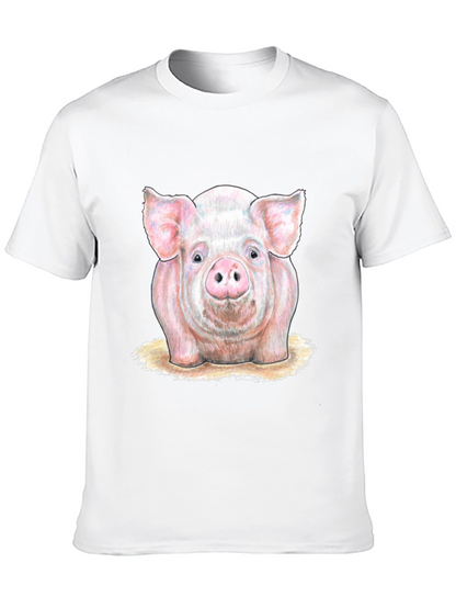 Pig Graphic Tee - Farm Animal Print T-Shirt