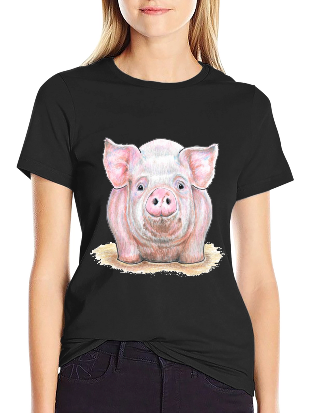 Pig Graphic Tee - Farm Animal Print T-Shirt