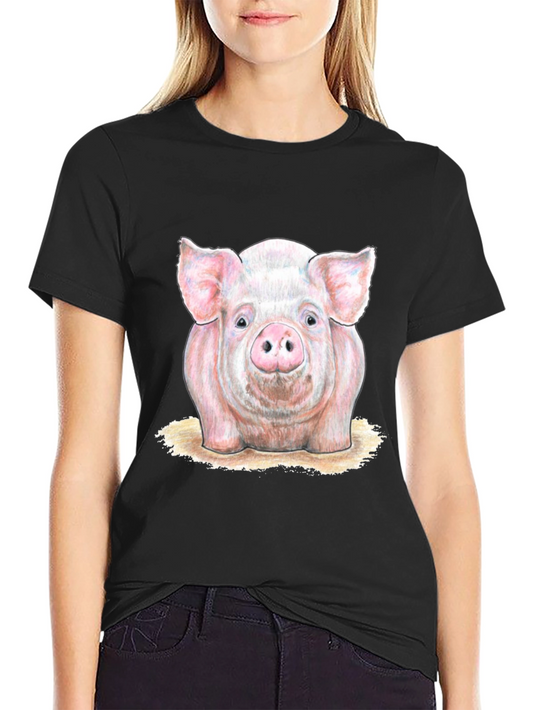Pig Graphic Tee - Farm Animal Print T-Shirt