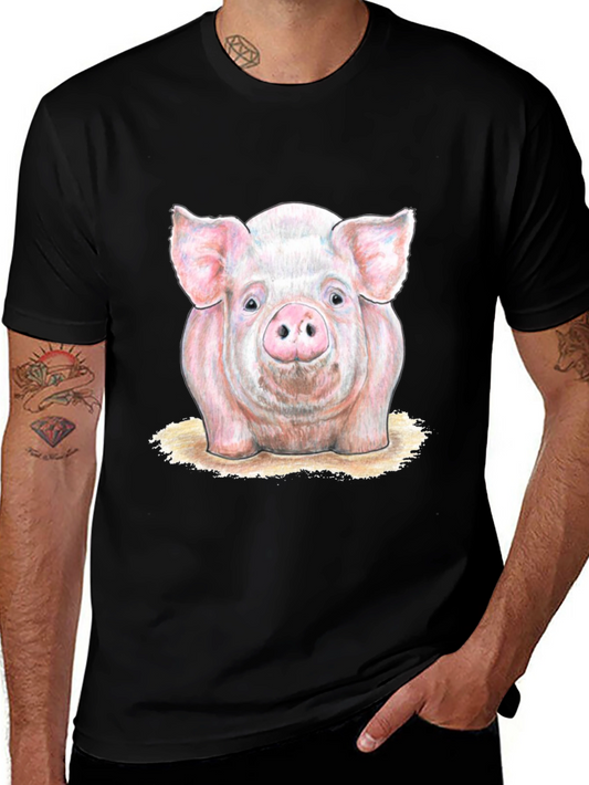 Pig Graphic Tee - Farm Animal Print T-Shirt