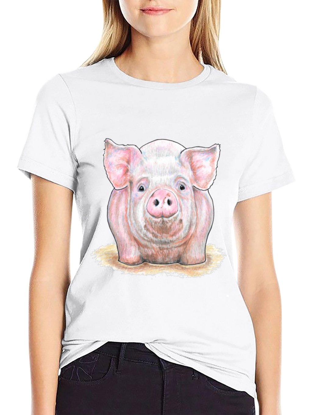 Pig Graphic Tee - Farm Animal Print T-Shirt
