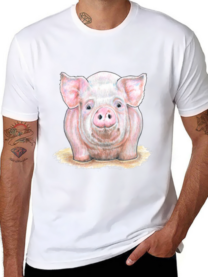 Pig Graphic Tee - Farm Animal Print T-Shirt