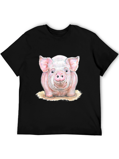 Pig Graphic Tee - Farm Animal Print T-Shirt