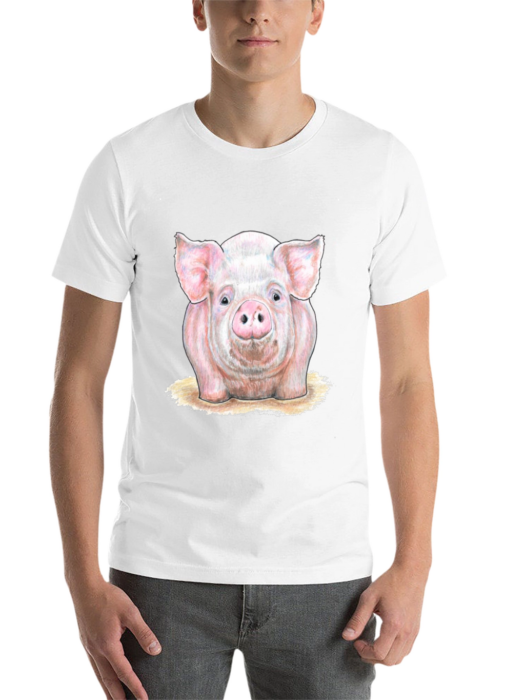 Pig Graphic Tee - Farm Animal Print T-Shirt