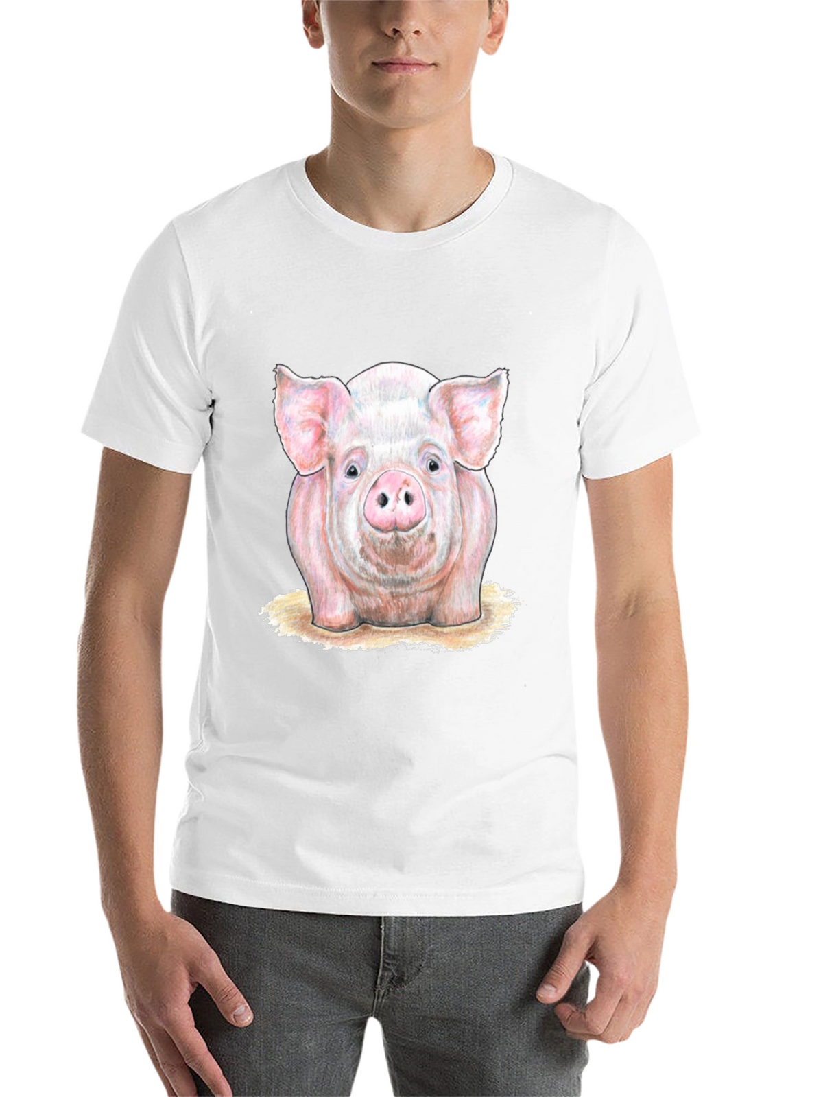 Pig Graphic Tee - Farm Animal Print T-Shirt