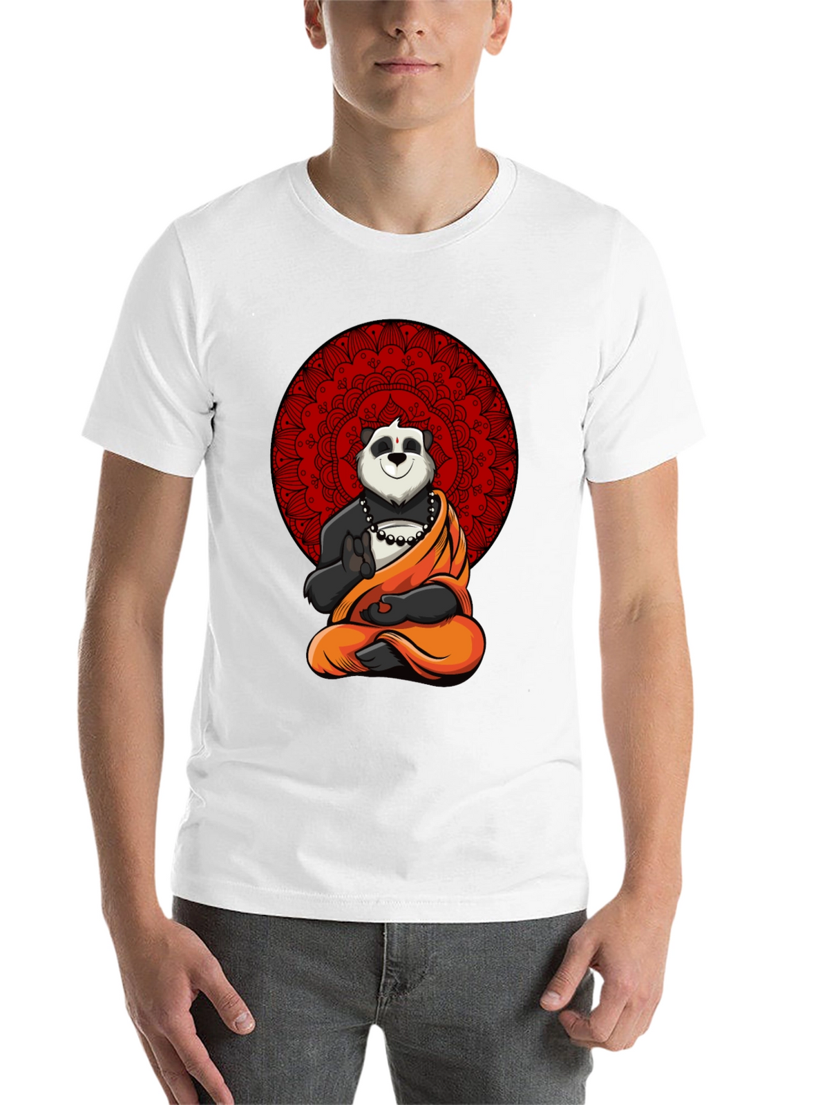 Zen Panda Mandala Graphic Tee - Meditating Comfort