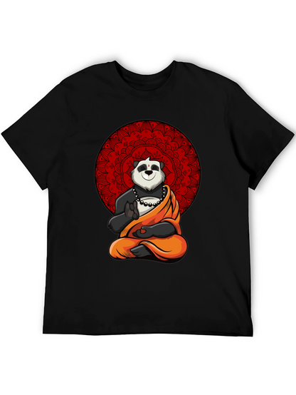 Zen Panda Mandala Graphic Tee - Meditating Comfort