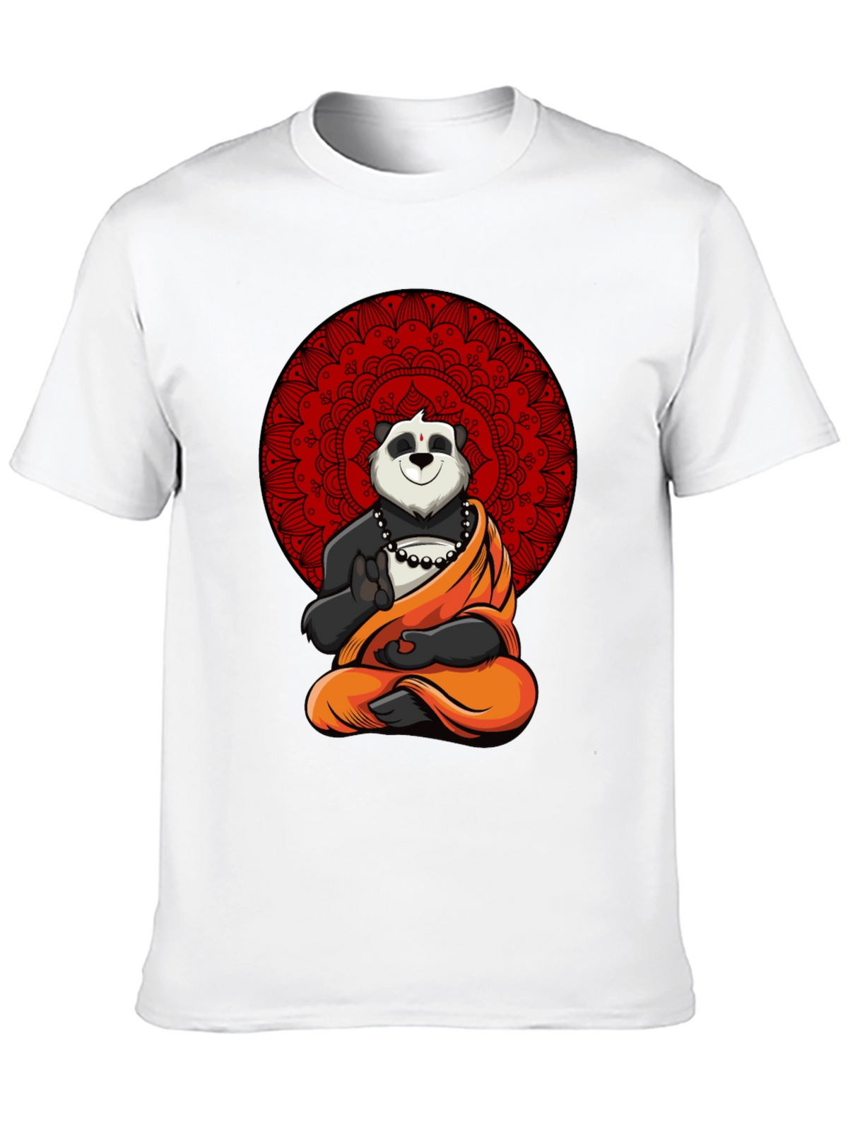 Zen Panda Mandala Graphic Tee - Meditating Comfort