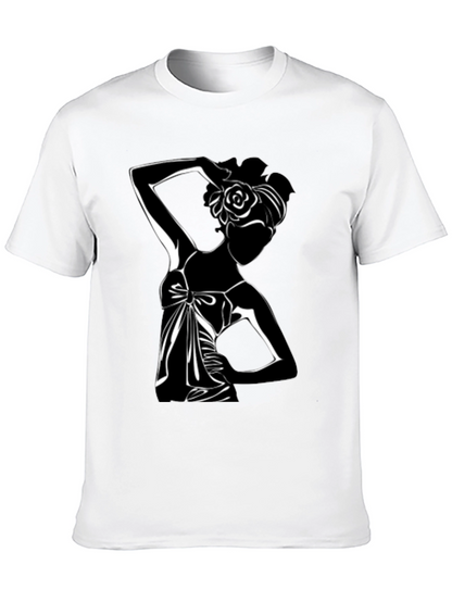 Elegant Silhouette Tee - Stylish Black Graphic T-Shirt