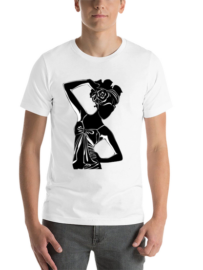 Elegant Silhouette Tee - Stylish Black Graphic T-Shirt