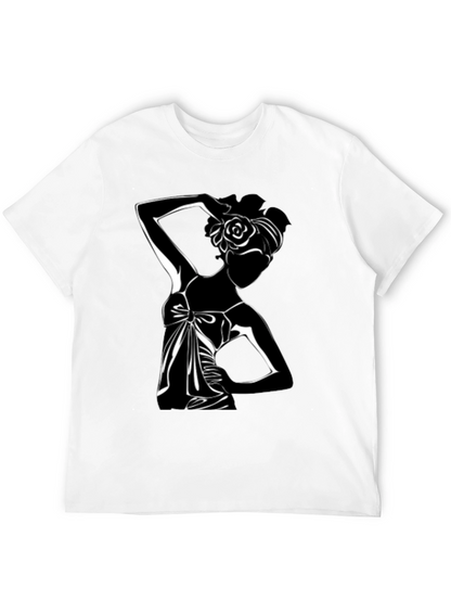 Elegant Silhouette Tee - Stylish Black Graphic T-Shirt
