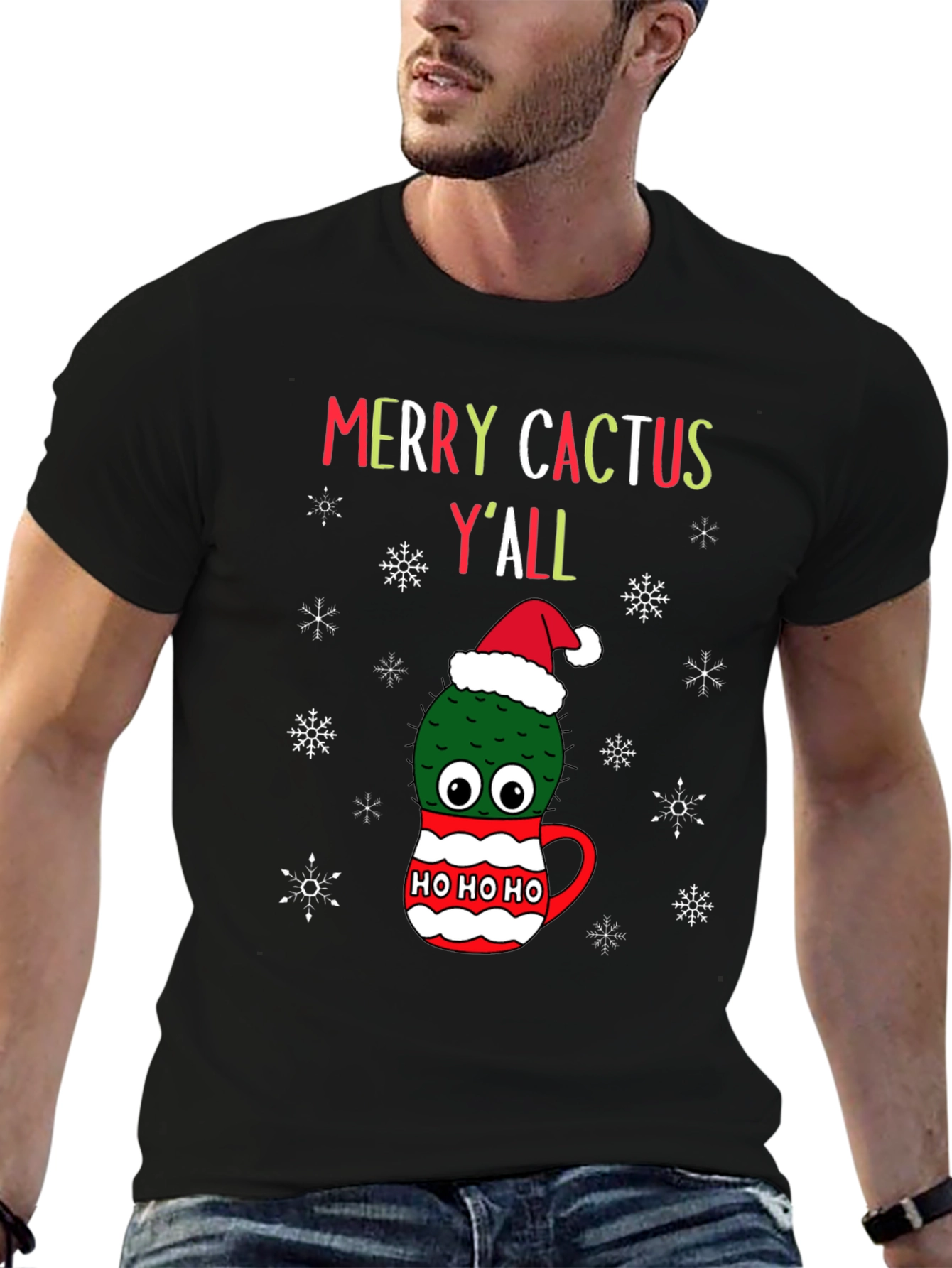 Merry Cactus Yall Christmas T-Shirt
