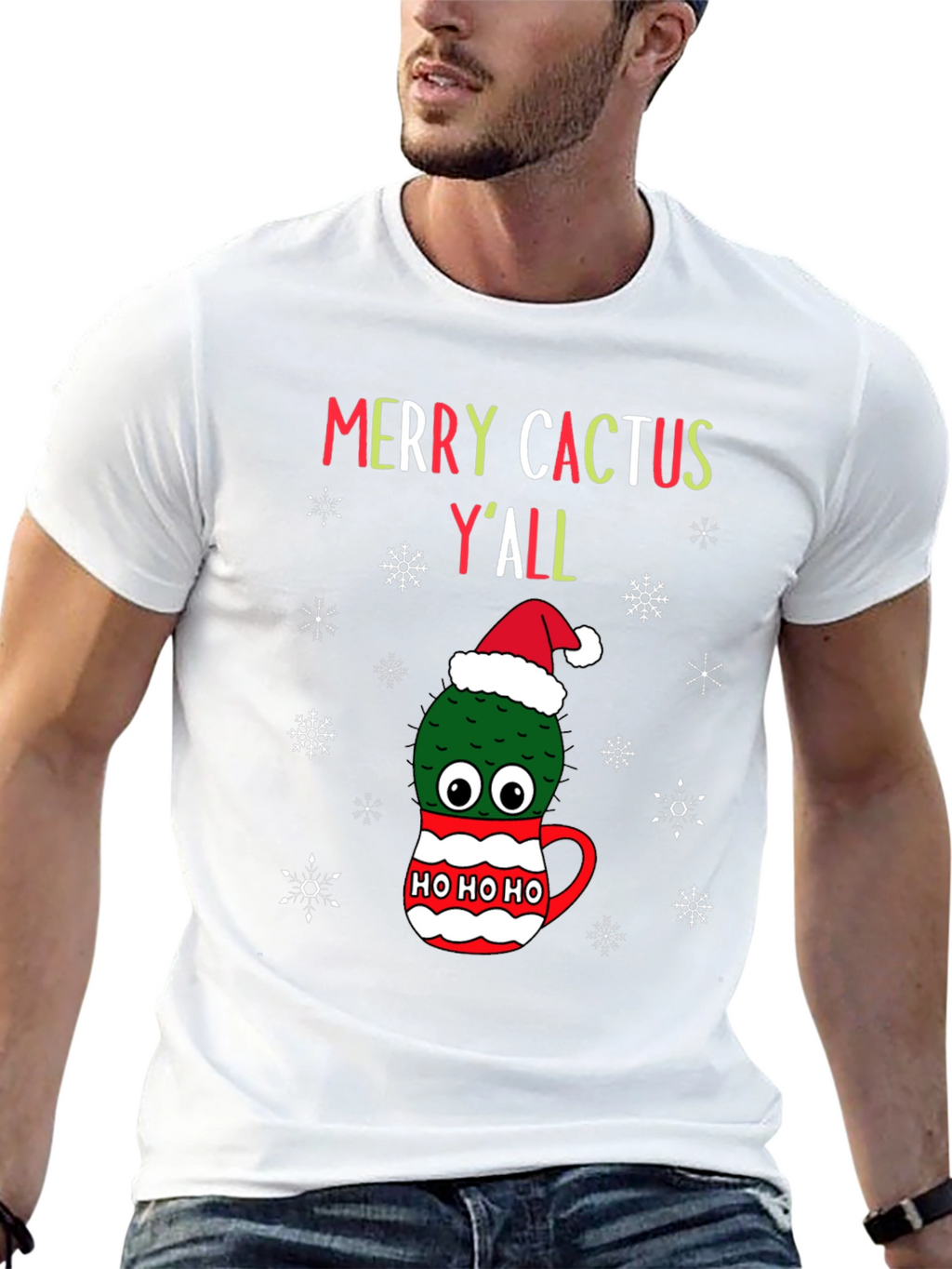 Merry Cactus Yall Christmas T-Shirt