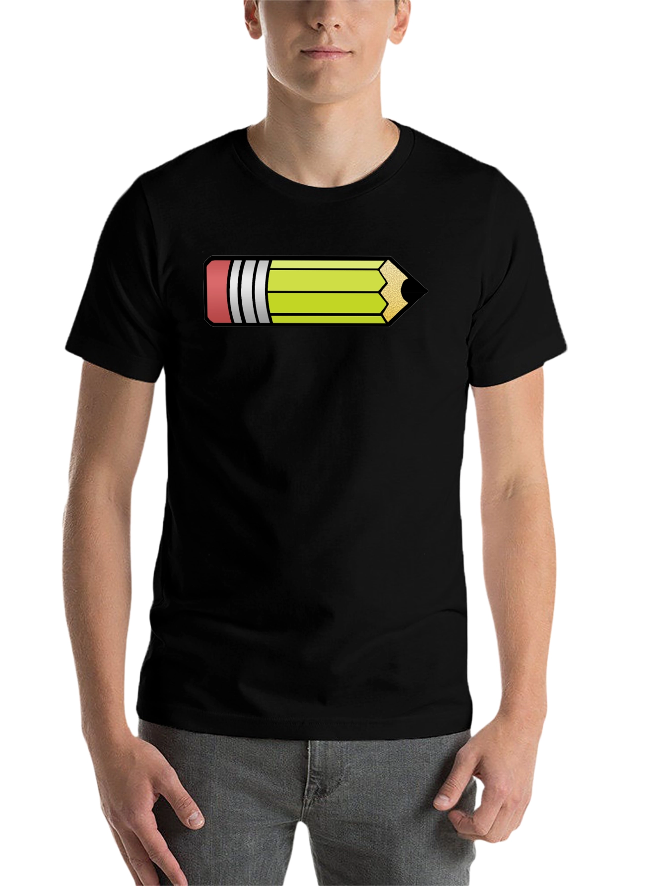 Pencil Graphic Black T-Shirt - Fun Artist Apparel