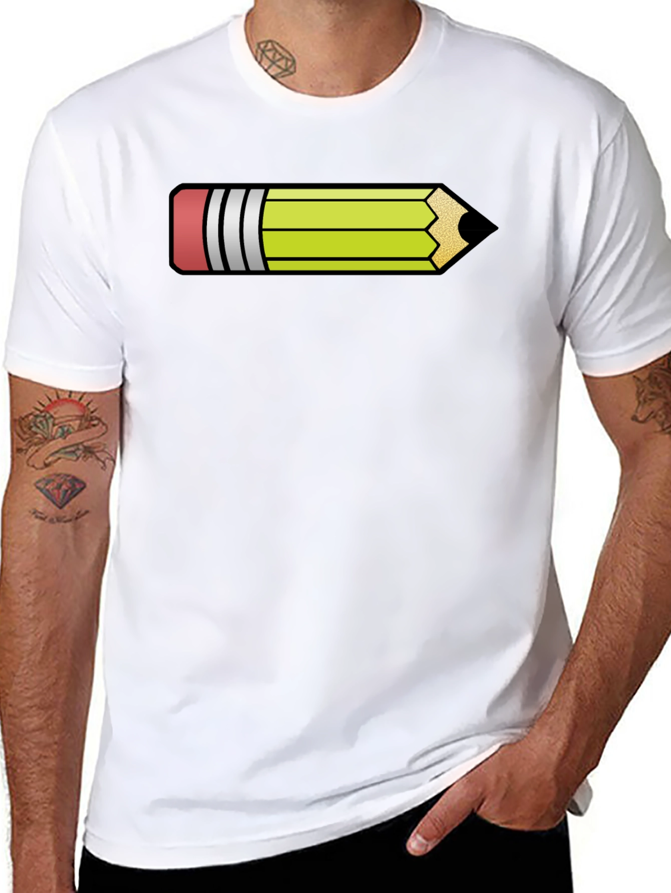 Pencil Graphic Black T-Shirt - Fun Artist Apparel
